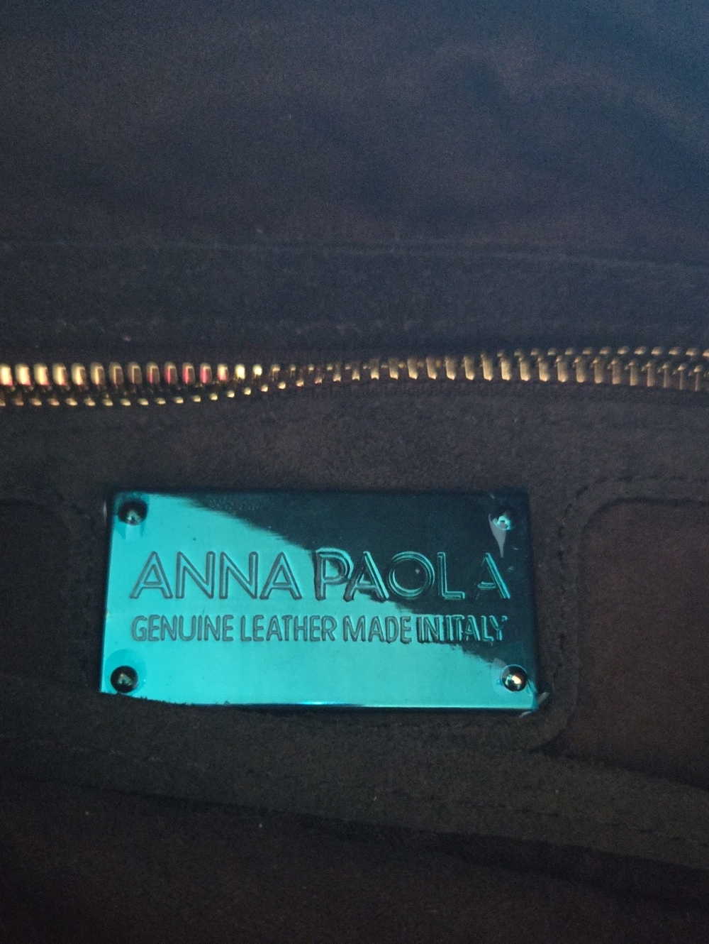 Anna Paola Genuine Leather Bag - Teal Hardware